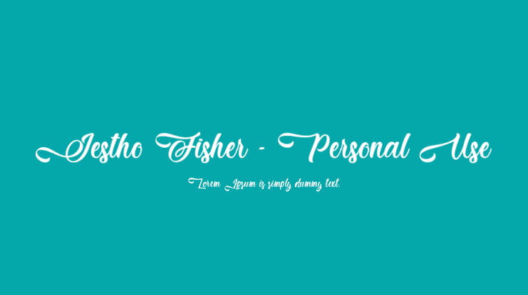 Jestho Fisher - Personal Use Font