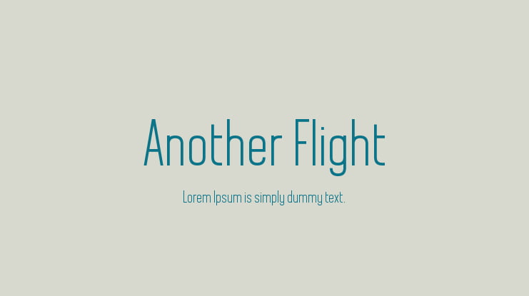 Another Flight Font