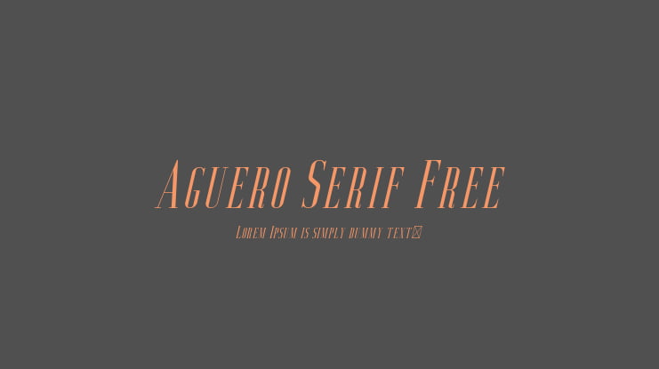 Aguero Serif Free Font Family