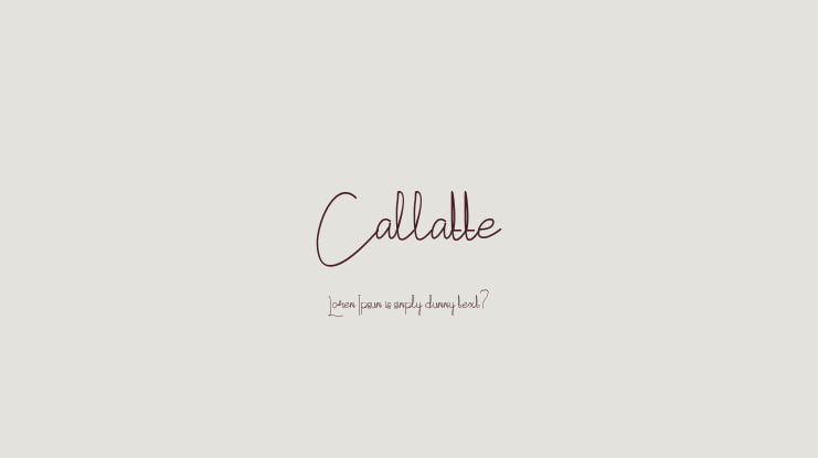 Callatte Font Family