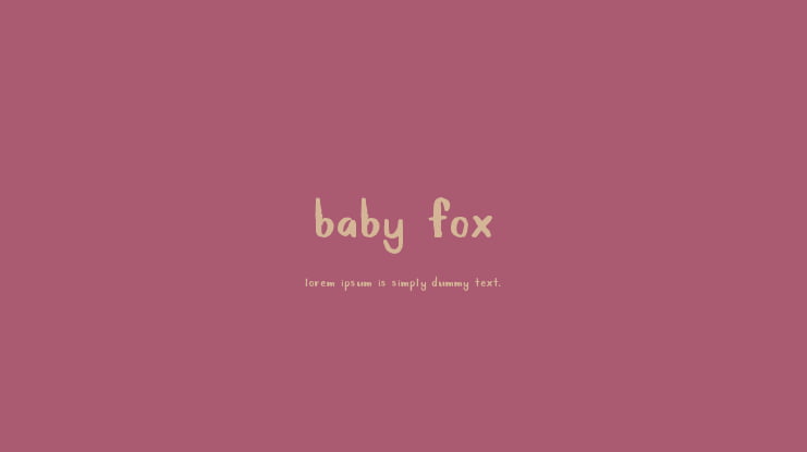 Baby Fox Font