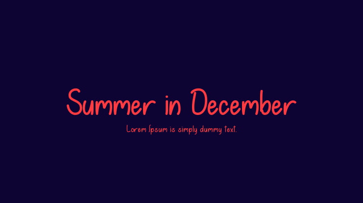 Summer in December Font Family