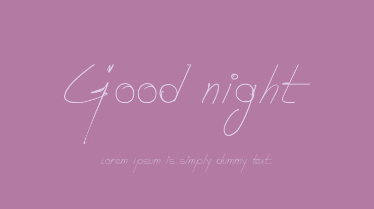 Good night Font