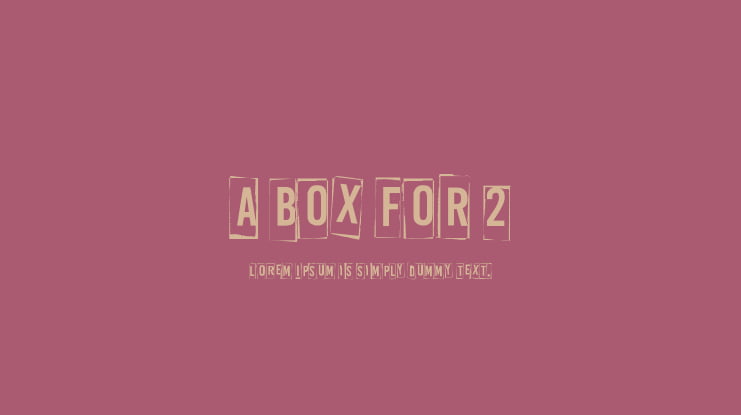 A Box For 2 Font Family