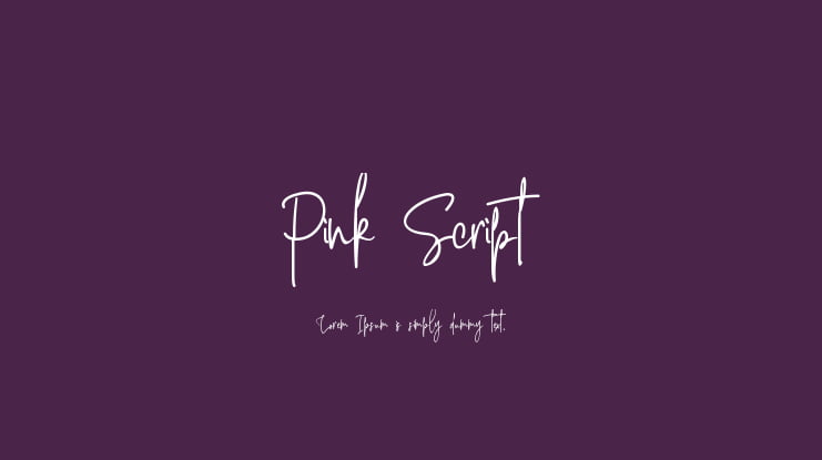 Pink Script Font