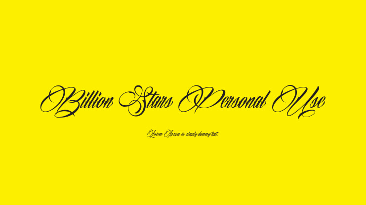 Billion Stars Personal Use Font
