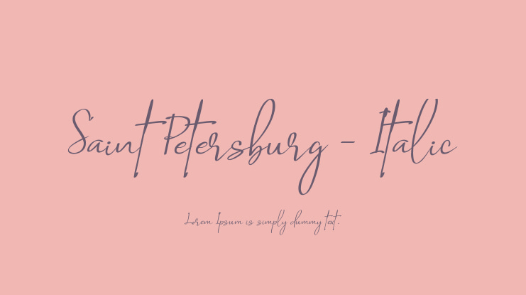 Saint Petersburg - Italic Font