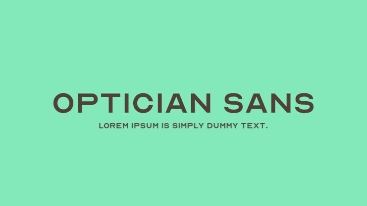 Optician Sans Font