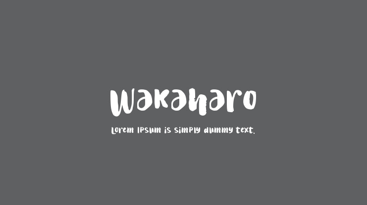 Wakaharo Font
