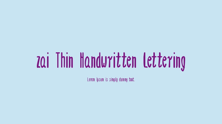 Thin Handwritten Lettering Font