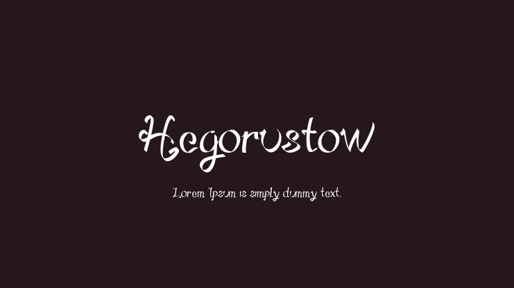 Hegorustow Font
