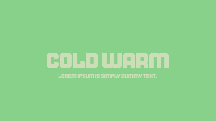Cold Warm Font