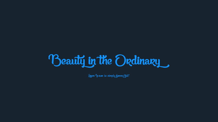 Beauty in the Ordinary Font