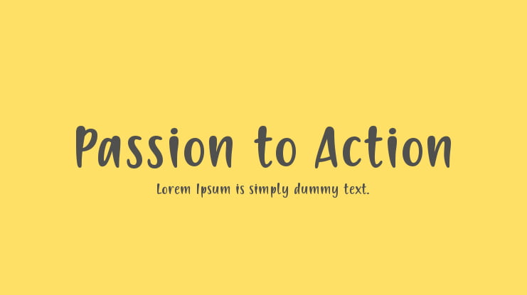 Passion to Action Font Family
