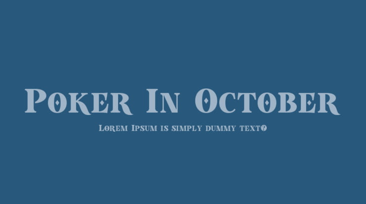 Poker In October Font