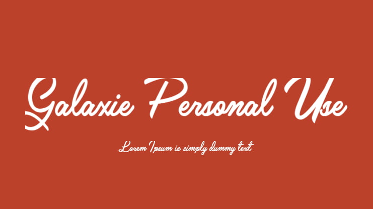 Galaxie Personal Use Font