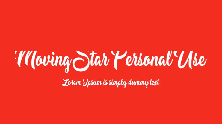 Moving Star Personal Use Font