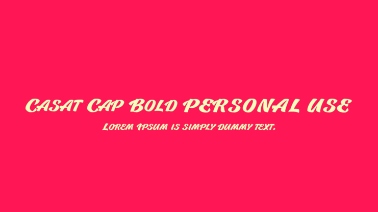 Casat Cap Bold PERSONAL USE Font Family