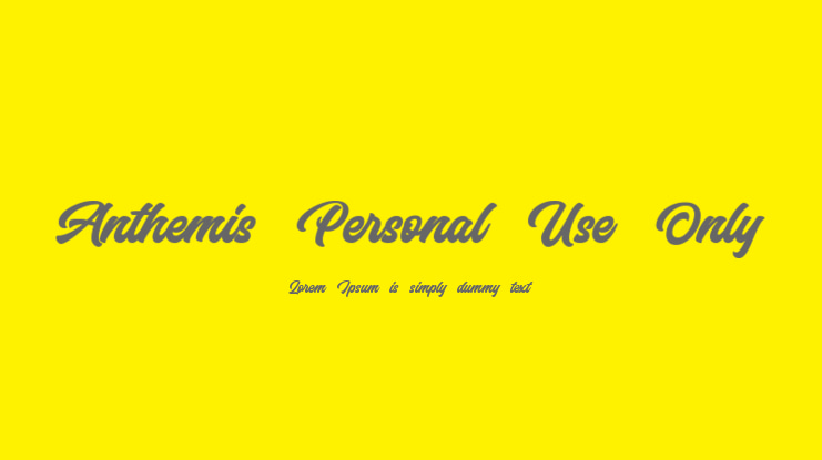 Anthemis Personal Use Only Font