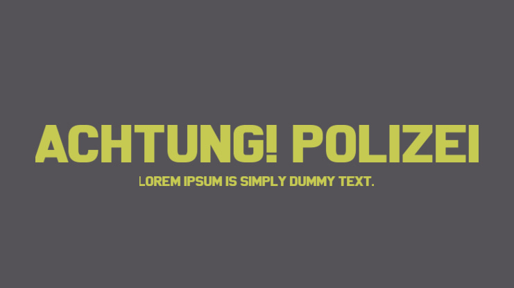 Achtung! Polizei Font