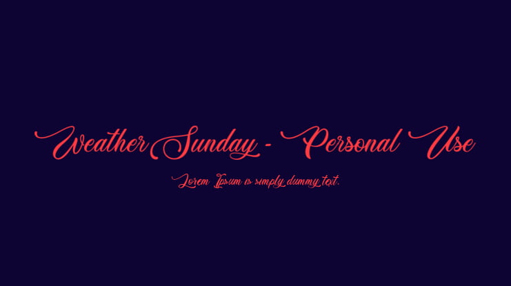 Weather Sunday - Personal Use Font