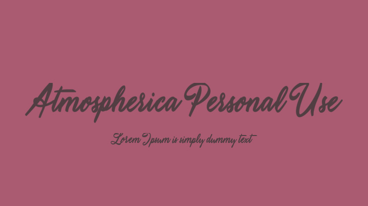 Atmospherica Personal Use Font
