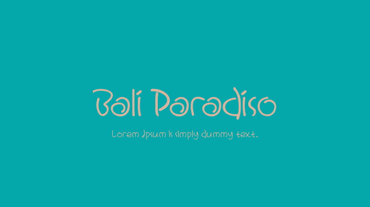 Bali Paradiso Font Family