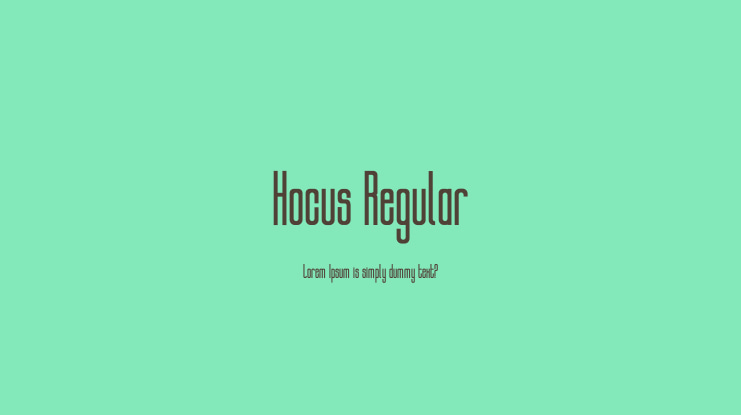 Hocus Regular Font