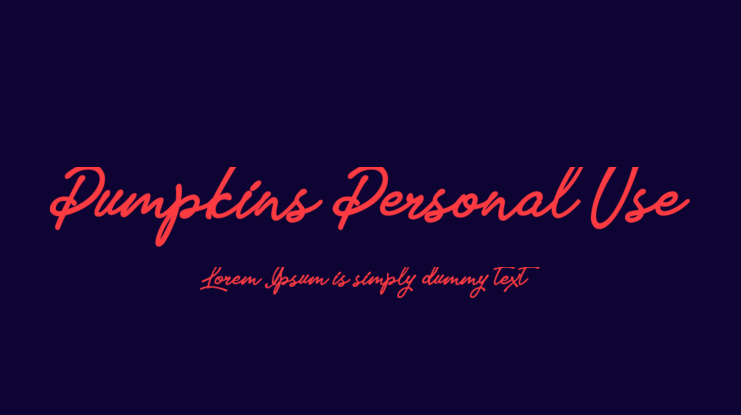 Pumpkins Personal Use Font