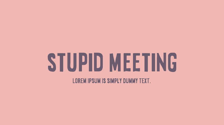 Stupid Meeting Font