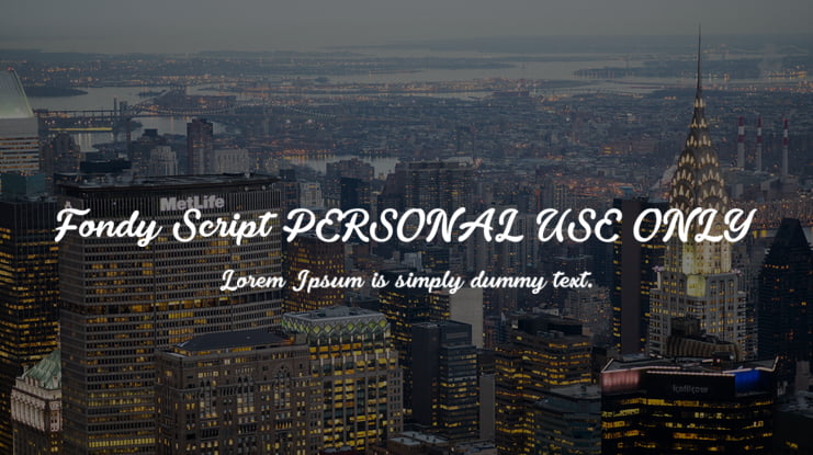 Fondy Script PERSONAL USE ONLY Font