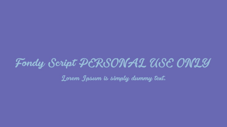 Fondy Script PERSONAL USE ONLY Font