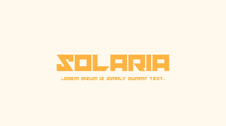 solaria Font Family