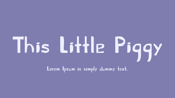 This Little Piggy Font