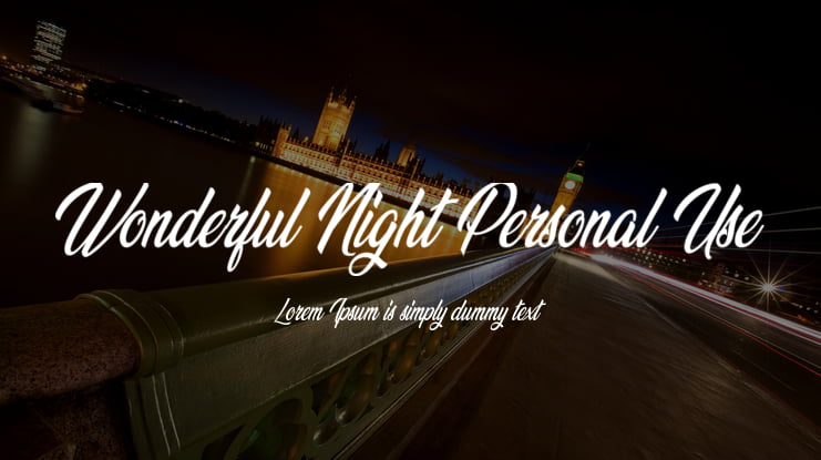 Wonderful Night Personal Use Font