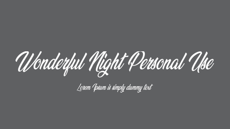 Wonderful Night Personal Use Font