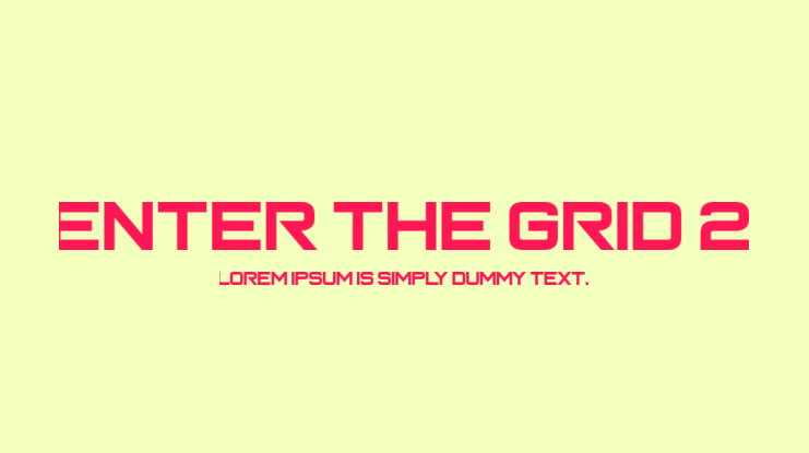 Enter the Grid 2 Font
