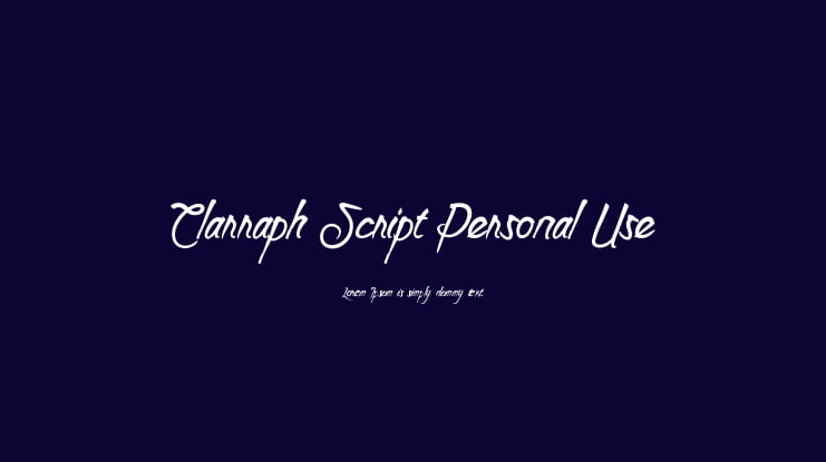 Clarraph Script Personal Use Font