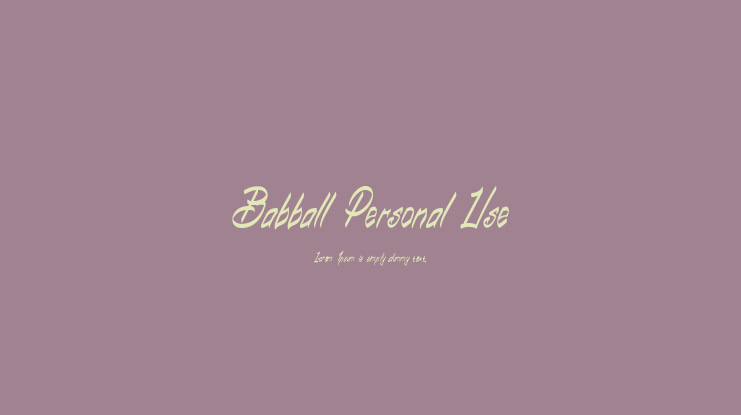 Babball Personal Use Font