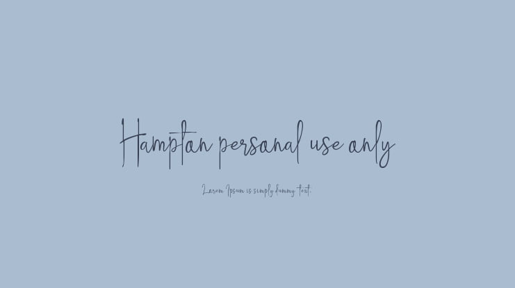 Hampton personal use only Font
