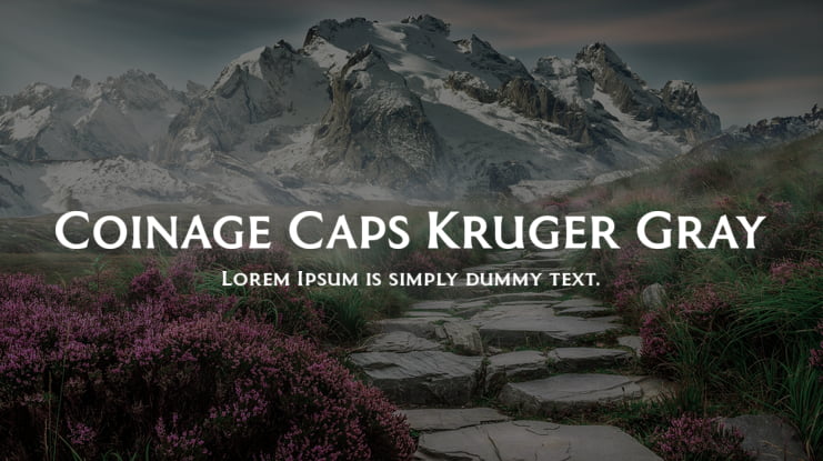 Coinage Caps Kruger Gray Font