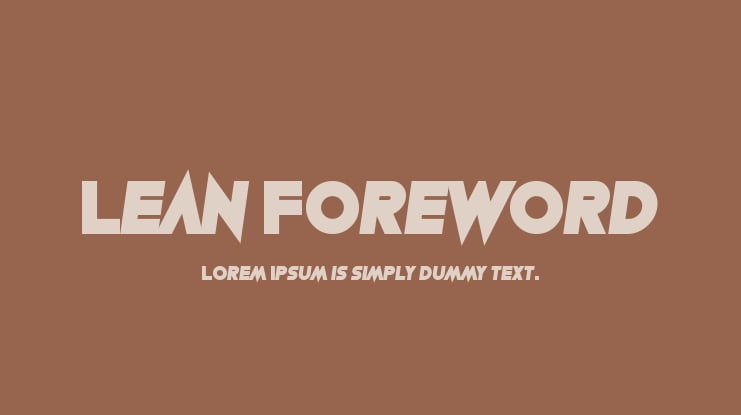 Lean Foreword Font