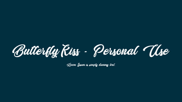 Butterfly Kiss - Personal Use Font