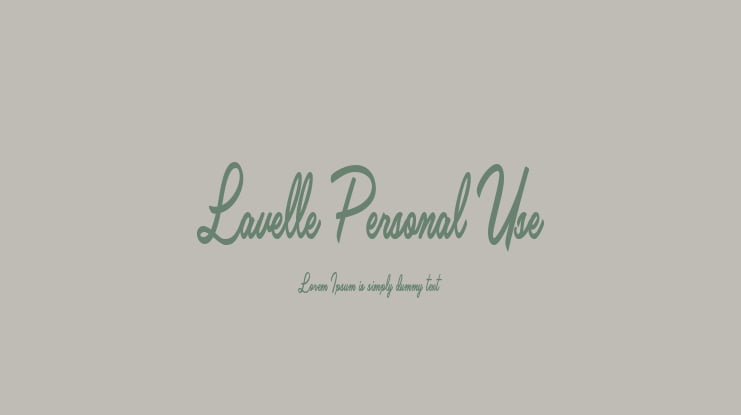 Lavelle Personal Use Font