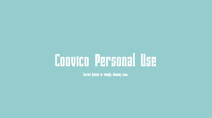 Coovico Personal Use Font