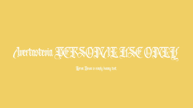 Avertastevia PERSONAL USE ONLY Font