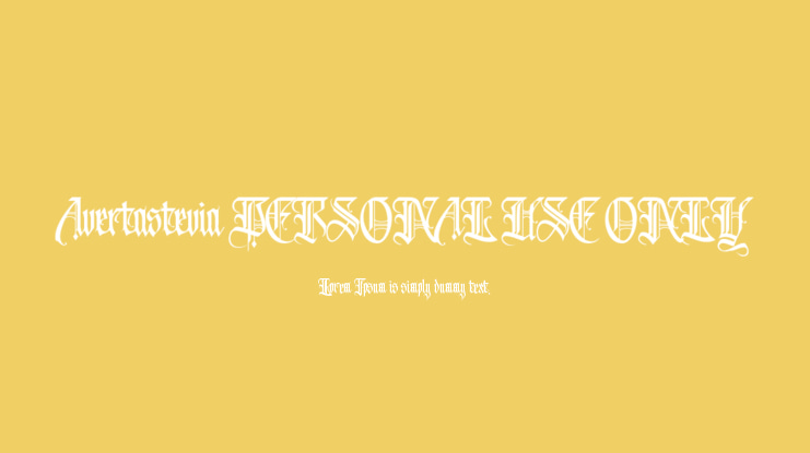 Avertastevia PERSONAL USE ONLY Font