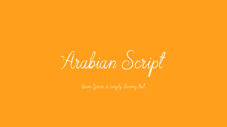 Arabian Script Font