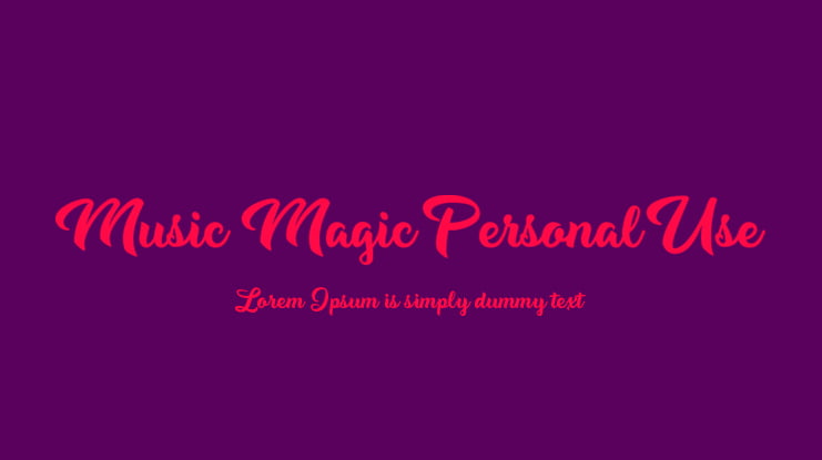 Music Magic Personal Use Font