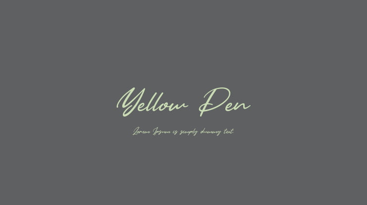 Yellow Pen Font Family